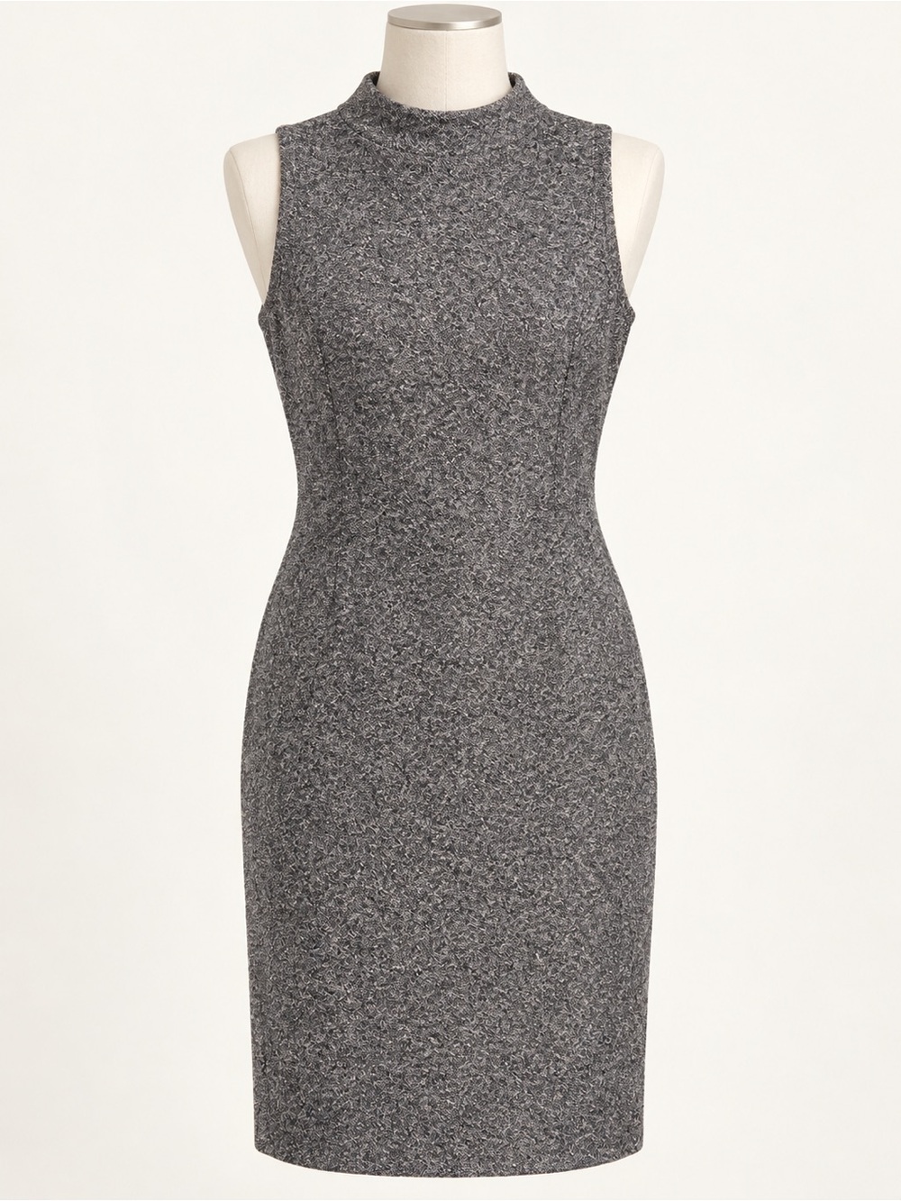 Banana Republic Sleeveless Mock Neck Dress - Charcoal Gray